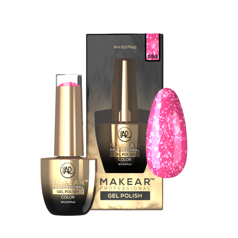 S58 Pink Star UV Gel Polish Makear HEMAFREE